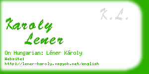 karoly lener business card