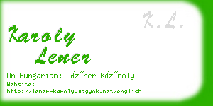 karoly lener business card